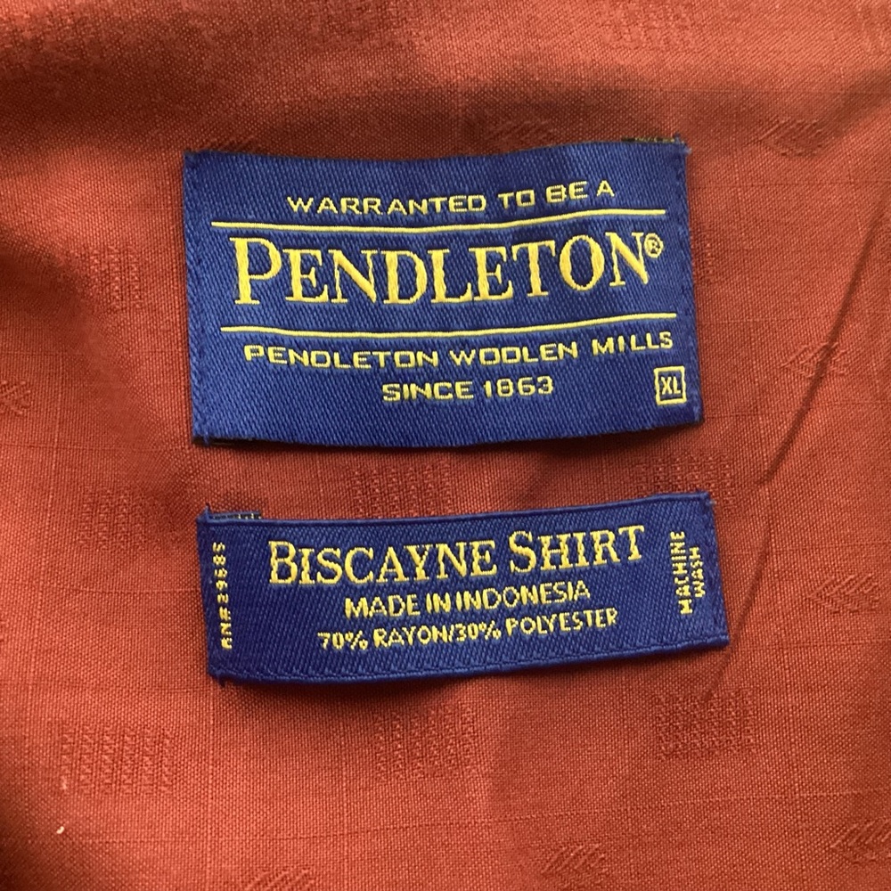 Pendleton Biscayne Men's Burgundy Short Sleeve Shirt size XL - Picture 6 of 10